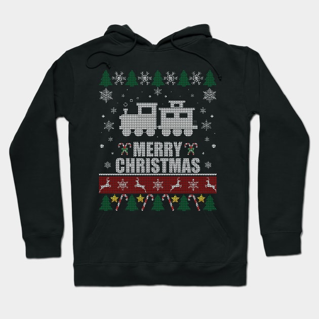 Christmas Train & Wagon Hoodie by Sleazoid